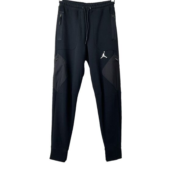 Jordan Joggers Mixed Fabric Elastic Waist Pull-on Pants Dri Fit Black S - Picture 1 of 7